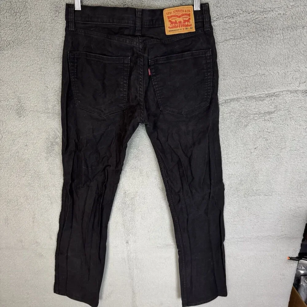 Levis Workwear Fit Jeans Mens 30x30 Black Denim Straight Leg‎